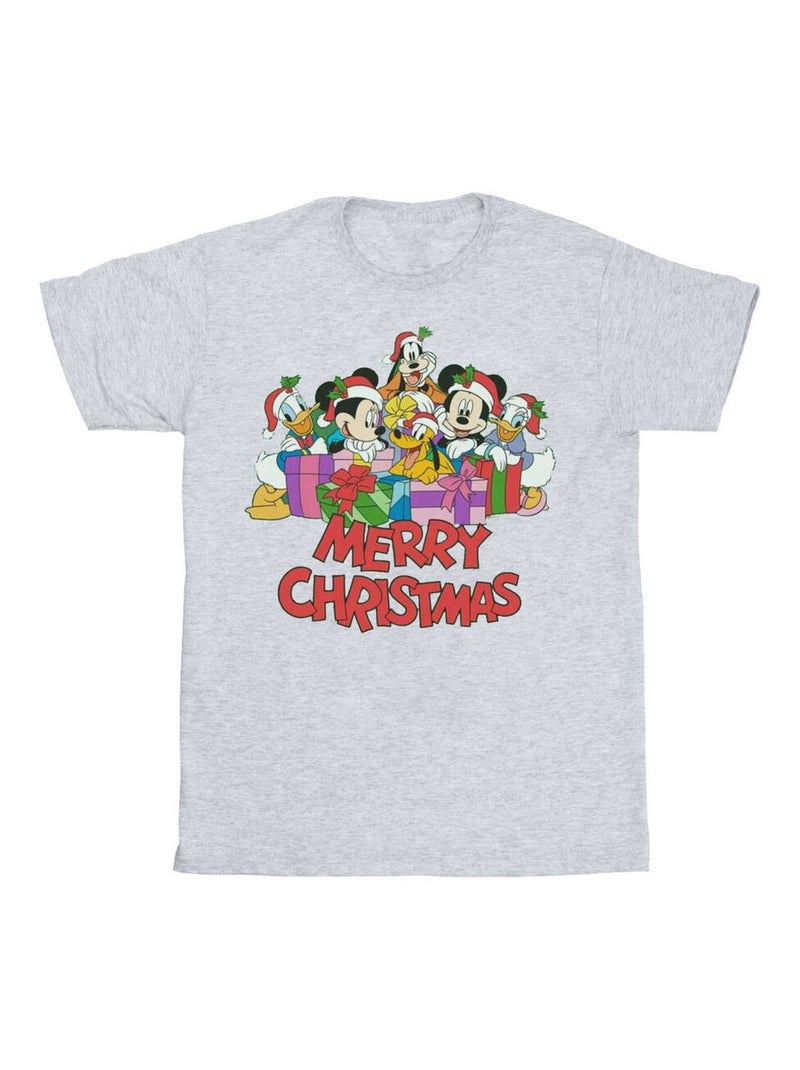 Disney - T-shirt MICKEY MOUSE AND FRIENDS Gris chiné - Kiabi