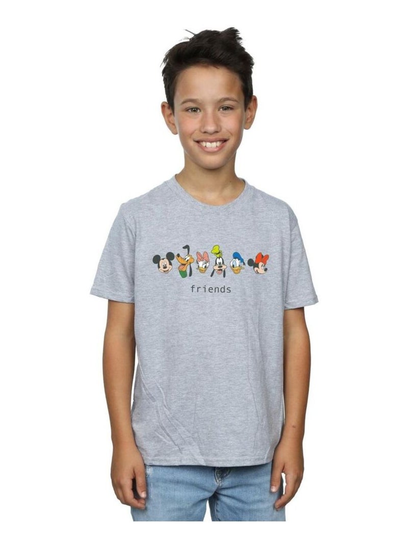 Disney - T-shirt MICKEY MOUSE AND FRIENDS Gris chiné - Kiabi