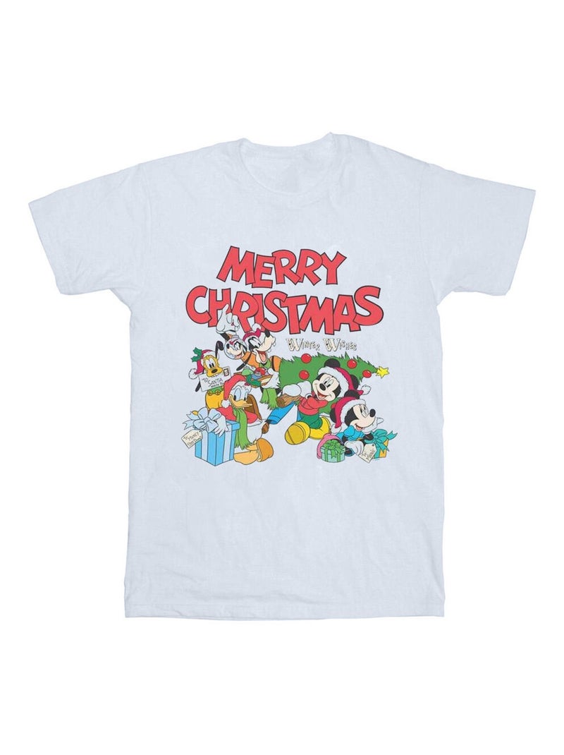 Disney - T-shirt MICKEY MOUSE AND FRIENDSWINTER WISHES Blanc - Kiabi