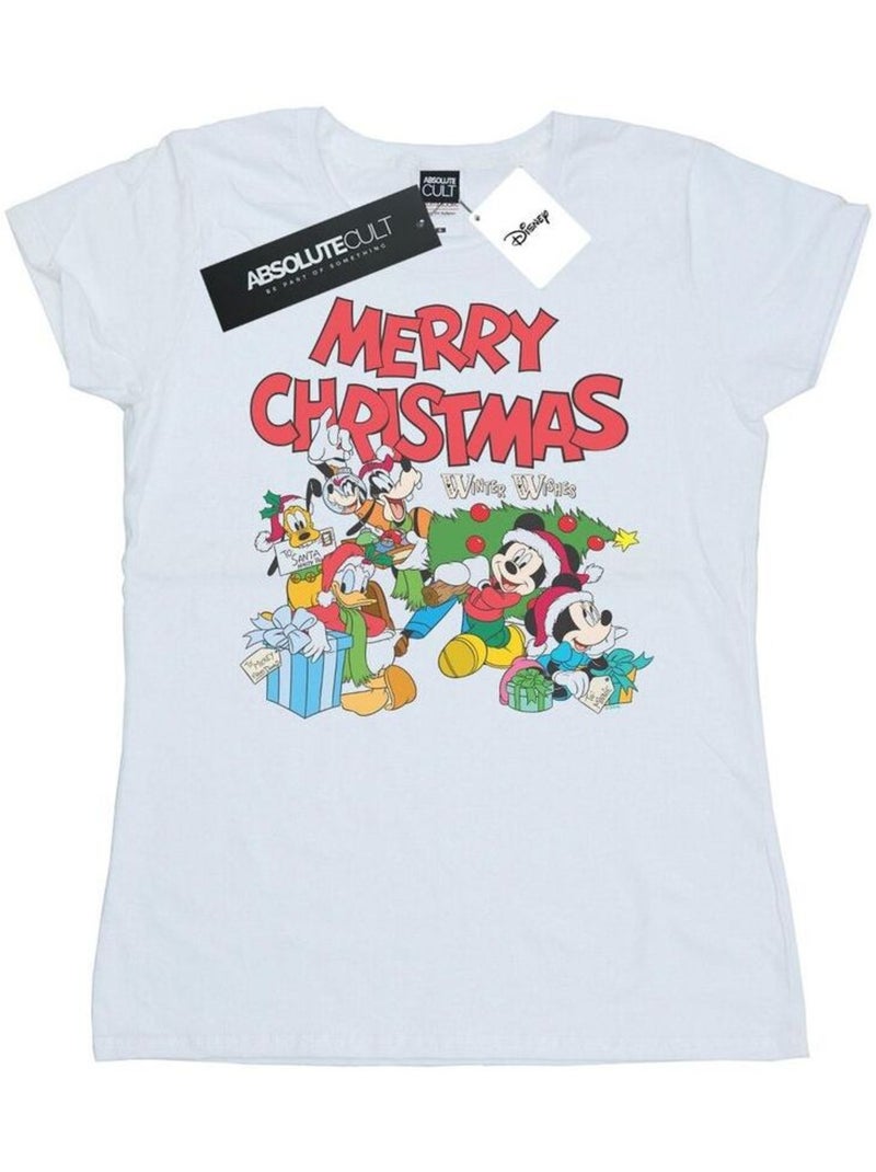 Disney - T-shirt MICKEY MOUSE AND FRIENDSWINTER WISHES Blanc - Kiabi