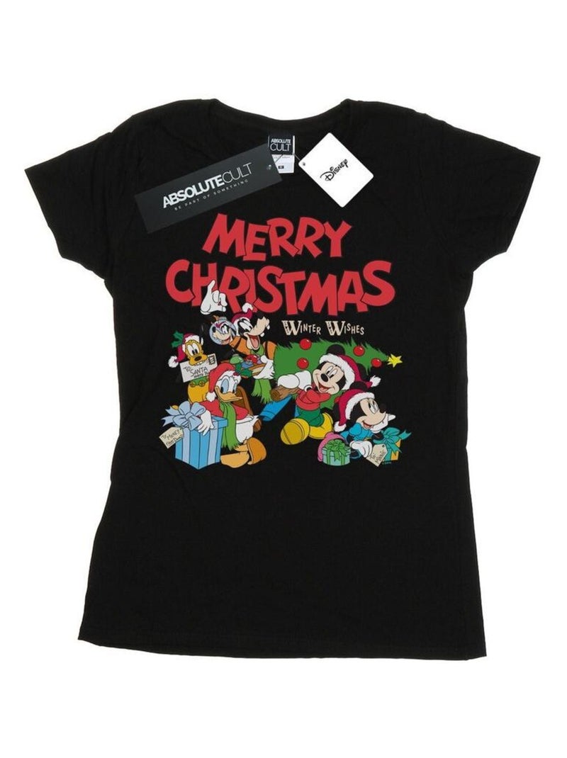 Disney - T-shirt MICKEY MOUSE AND FRIENDSWINTER WISHES Noir - Kiabi