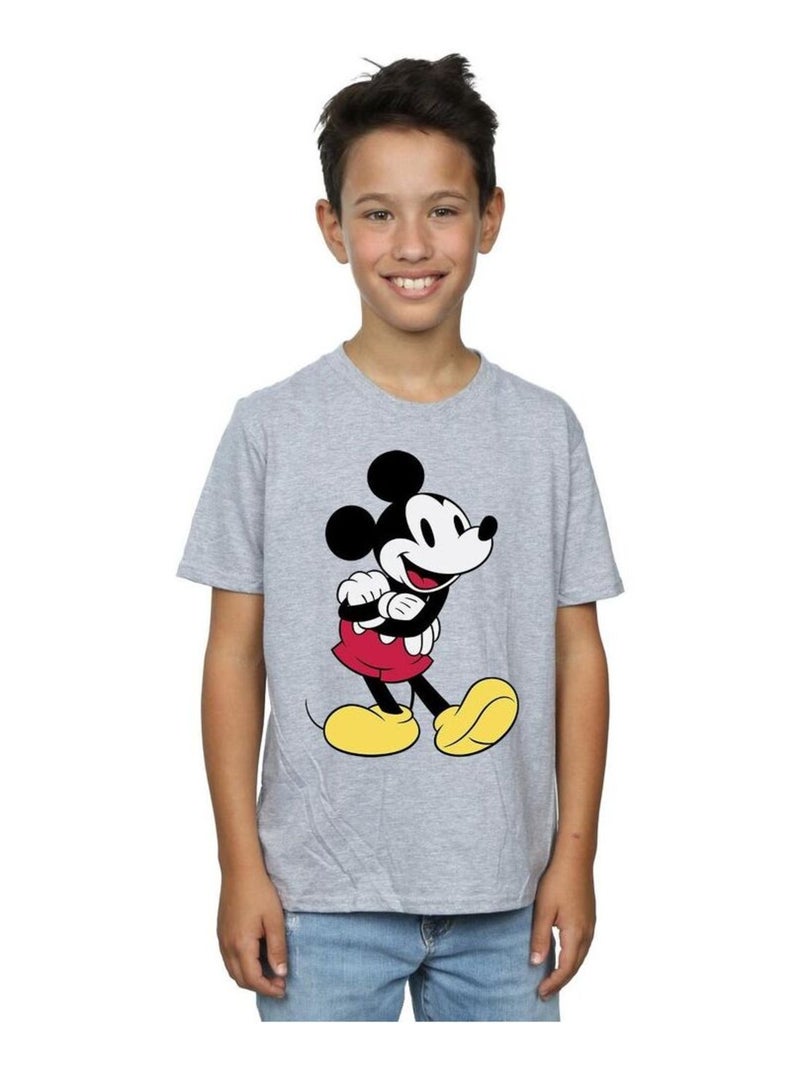 Disney - T-shirt MICKEY MOUSE Gris chiné - Kiabi