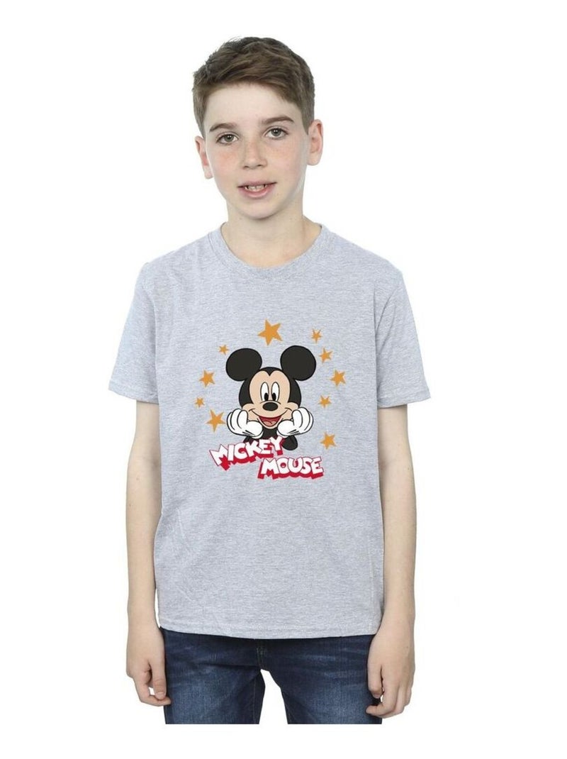 Disney - T-shirt MICKEY MOUSE Gris chiné - Kiabi