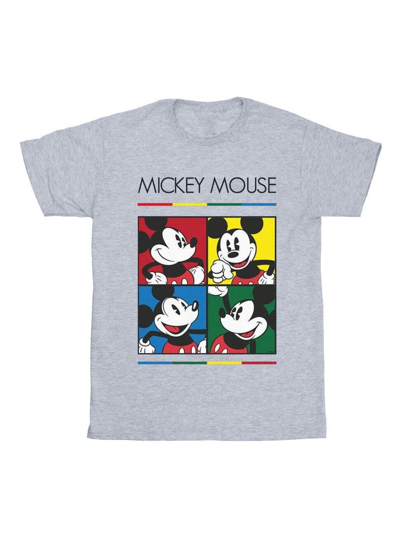 Disney - T-shirt MICKEY MOUSE Gris chiné - Kiabi