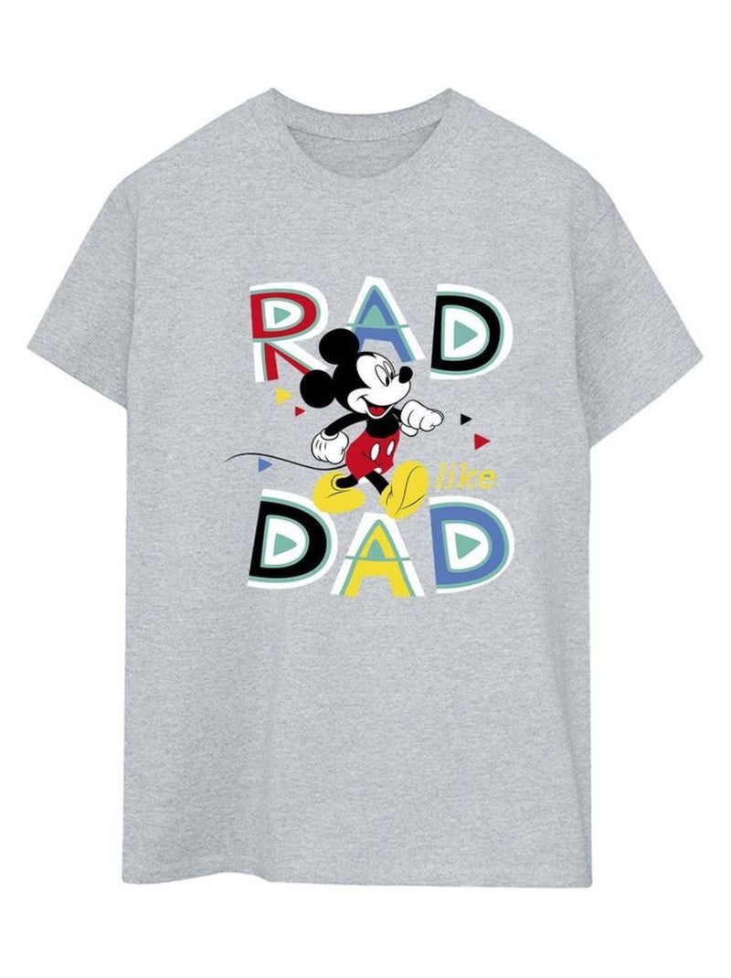 Disney - T-shirt MICKEY MOUSE RAD DAD Gris chiné - Kiabi