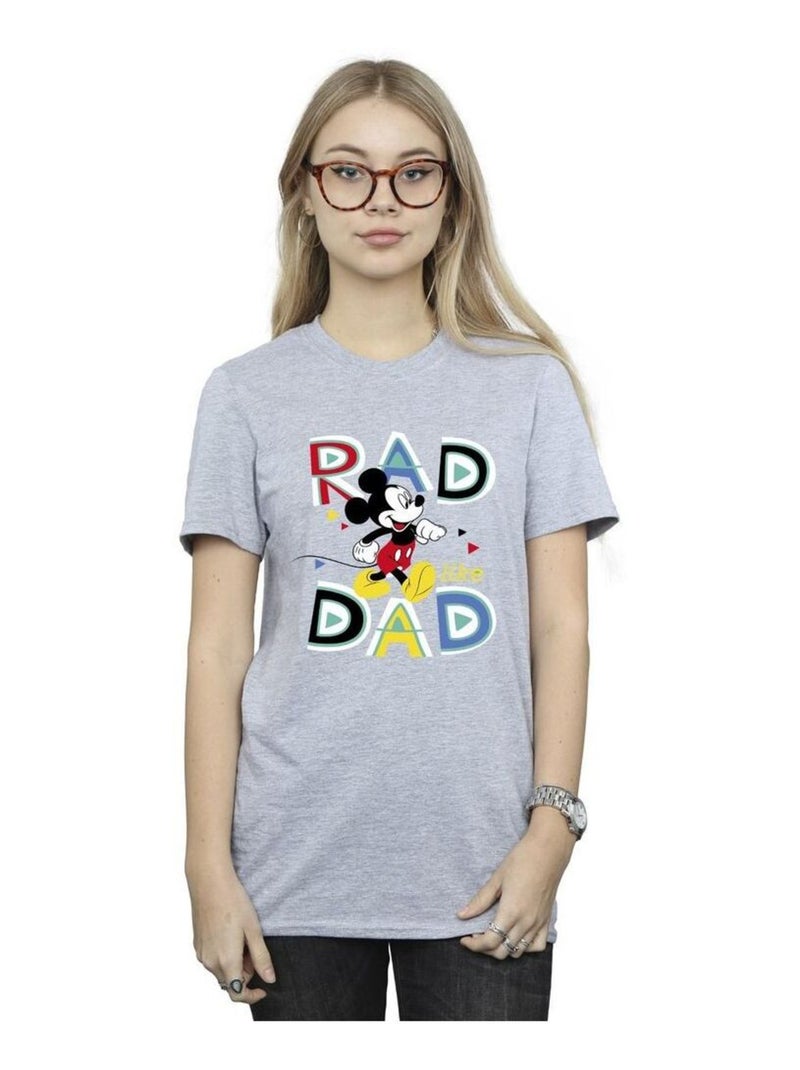 Disney - T-shirt MICKEY MOUSE RAD DAD Gris chiné - Kiabi