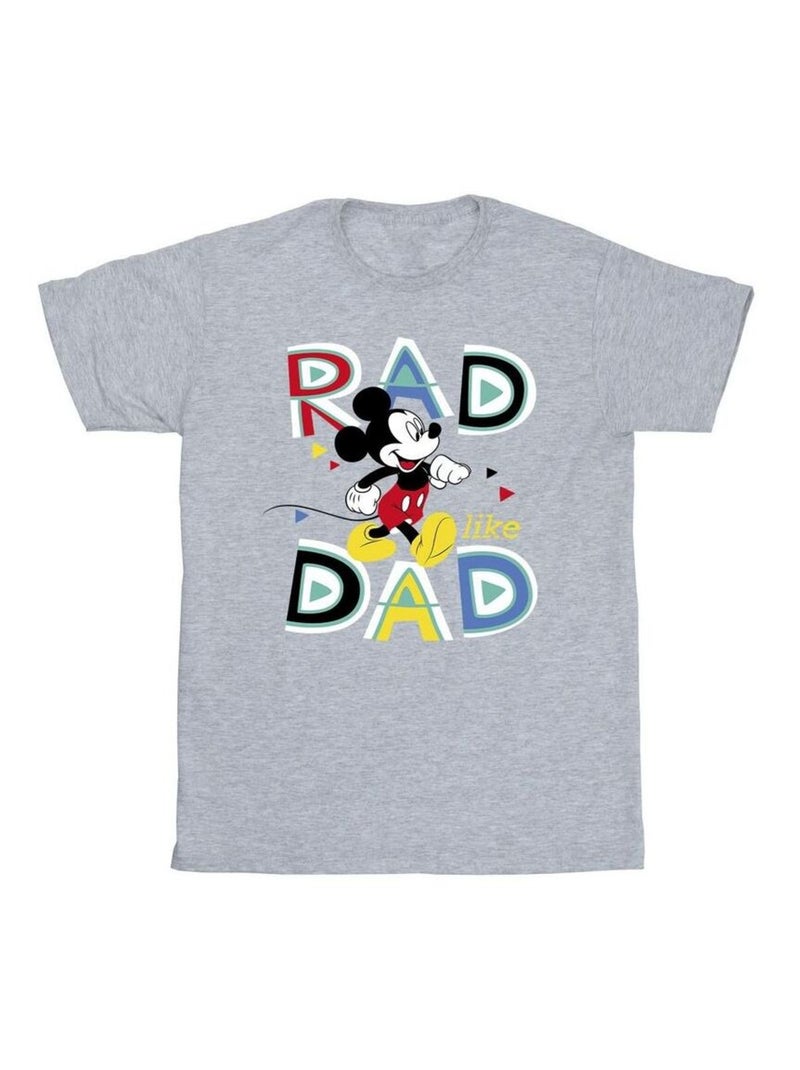 Disney - T-shirt MICKEY MOUSE RAD DAD Gris chiné - Kiabi