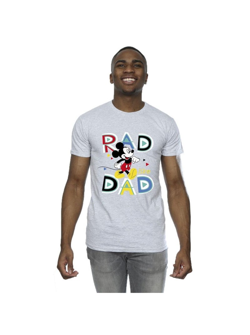 Disney - T-shirt MICKEY MOUSE RAD DAD Gris chiné - Kiabi