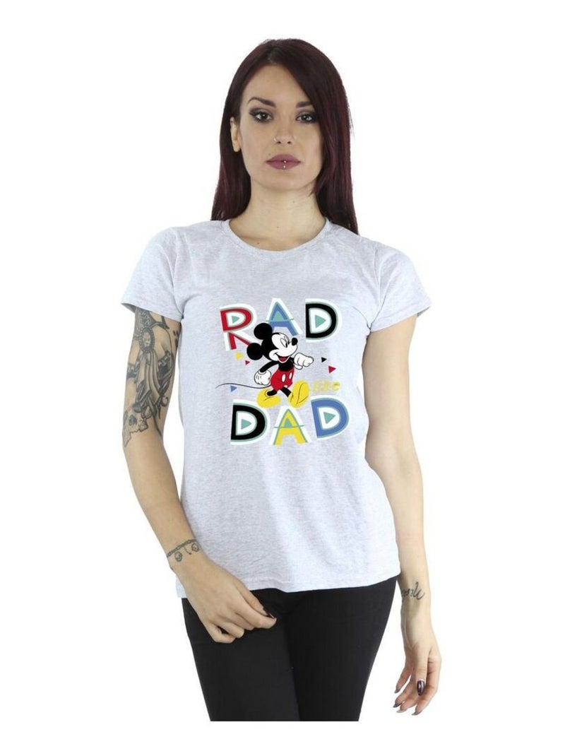 Disney - T-shirt MICKEY MOUSE RAD DAD Gris chiné - Kiabi