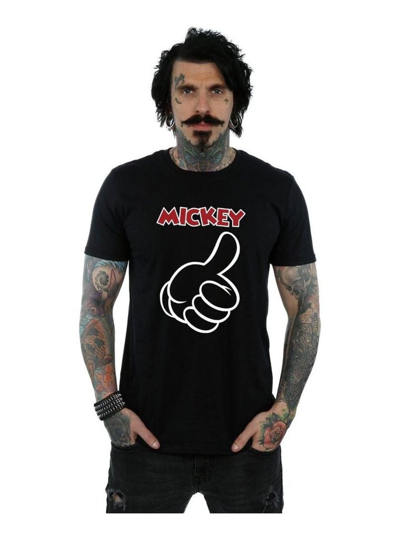 Disney - T-shirt MICKEY MOUSE THUMBS Là-Haut Noir - Kiabi