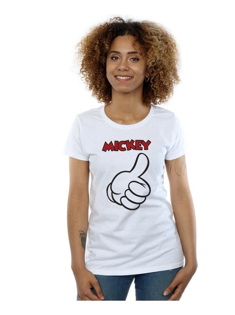 Disney - T-shirt MICKEY MOUSE THUMBS UP Blanc - Kiabi