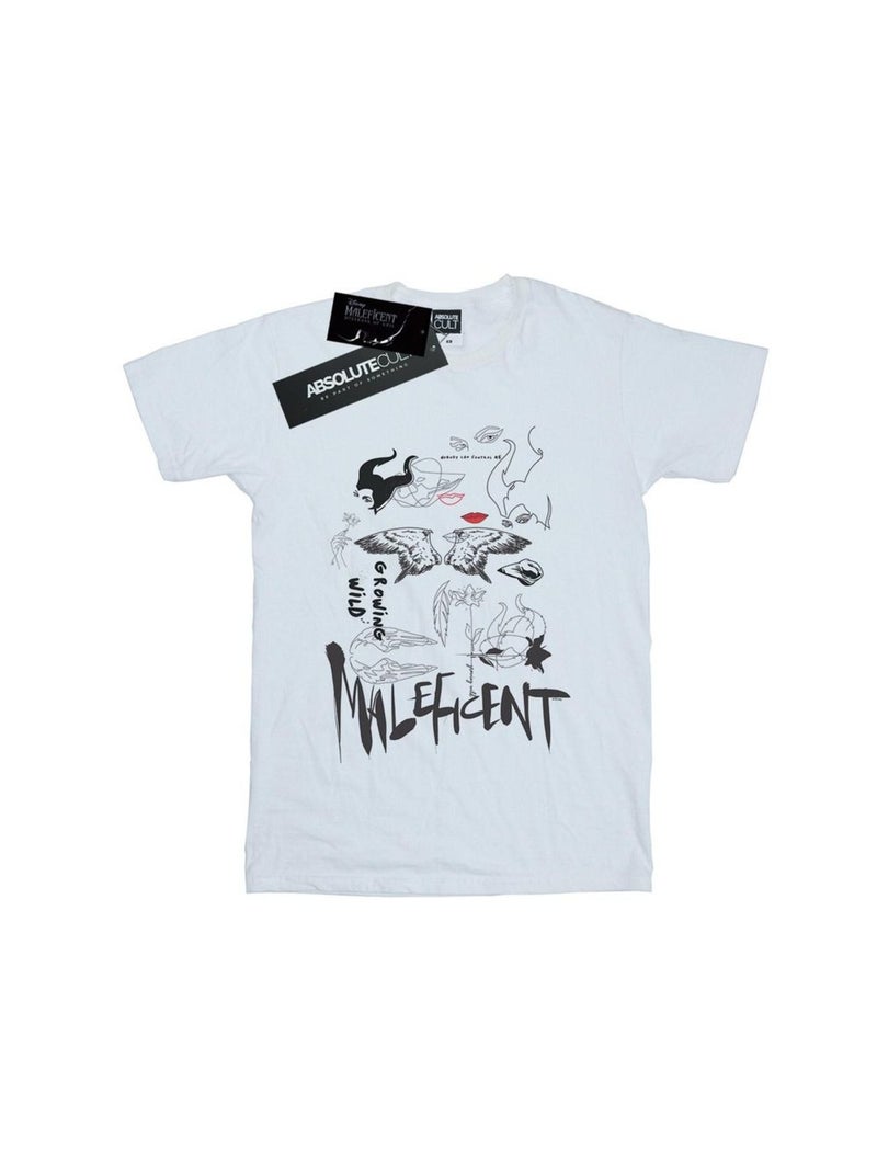Disney - T-shirt MISTRESS OF EVIL GROWING WILD Blanc - Kiabi