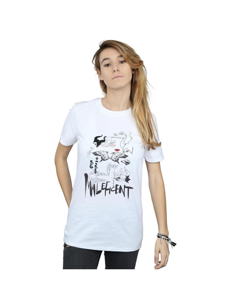 Disney - T-shirt MISTRESS OF EVIL GROWING WILD Blanc - Kiabi