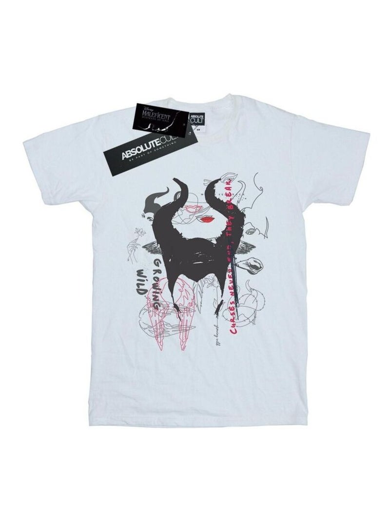 Disney - T-shirt MISTRESS OF EVIL GROWING WILD HORNS Blanc - Kiabi