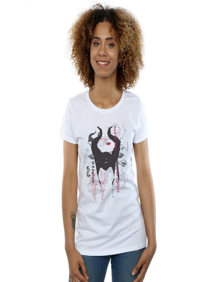 Disney - T-shirt MISTRESS OF EVIL GROWING WILD HORNS Blanc - Kiabi