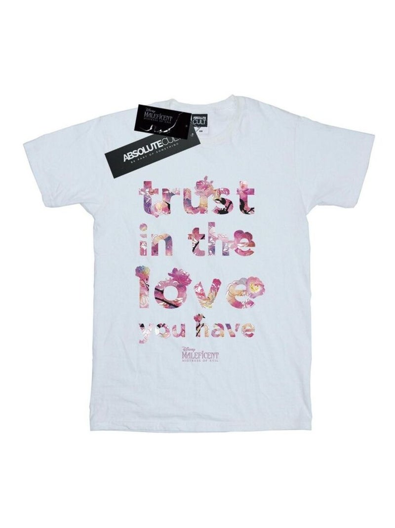 Disney - T-shirt MISTRESS OF EVIL TRUST IN THE LOVE Blanc - Kiabi
