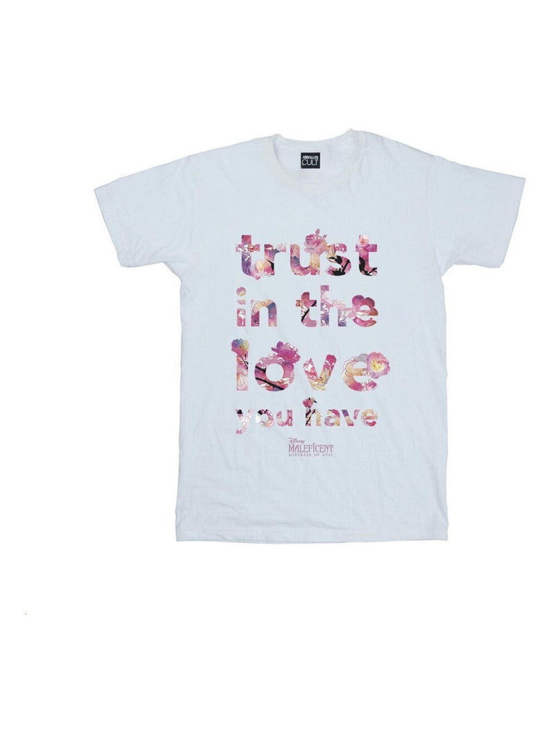 Disney - T-shirt MISTRESS OF EVIL TRUST IN THE LOVE Blanc - Kiabi