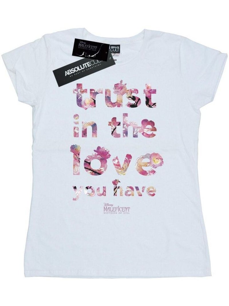 Disney - T-shirt MISTRESS OF EVIL TRUST IN THE LOVE Blanc - Kiabi