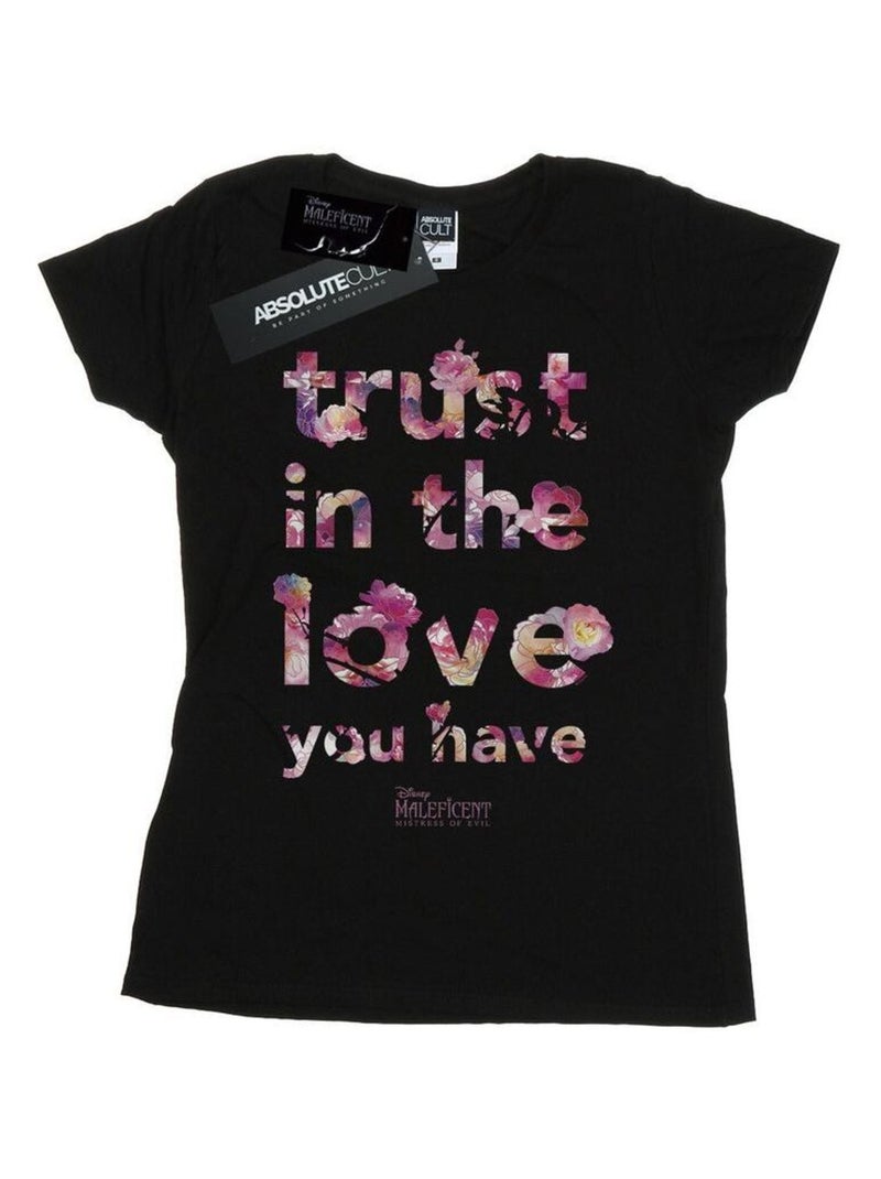 Disney - T-shirt MISTRESS OF EVIL TRUST IN THE LOVE Noir - Kiabi