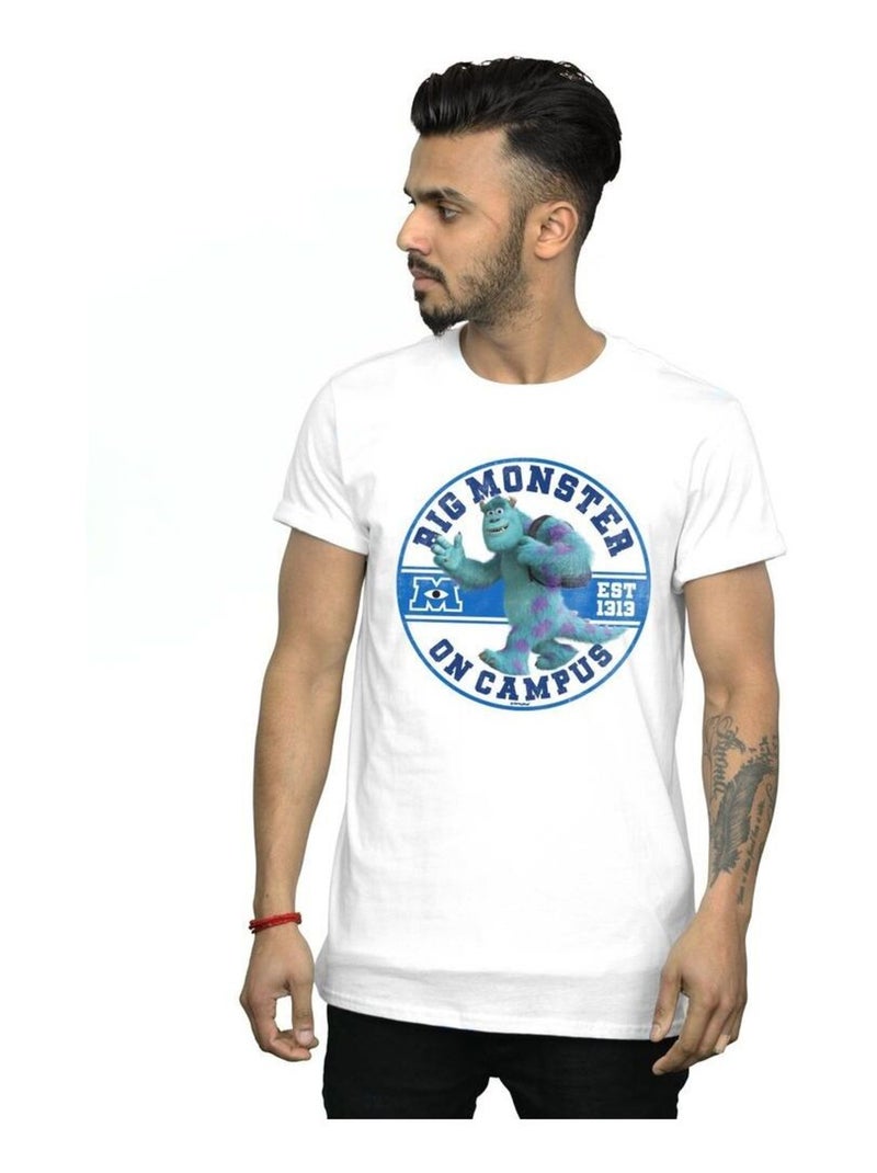 Disney - T-shirt MONSTERS UNIVERSÇaY MONSTER ON CAMPUS Blanc - Kiabi