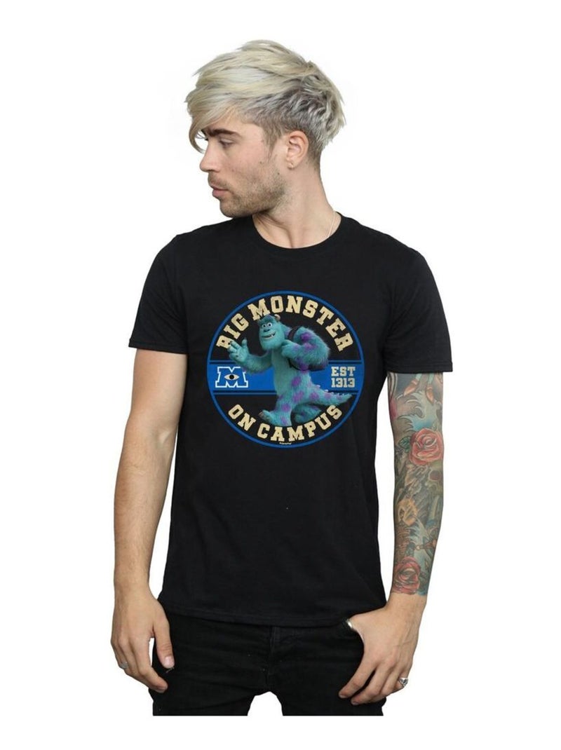 Disney - T-shirt MONSTERS UNIVERSÇaY MONSTER ON CAMPUS Noir - Kiabi
