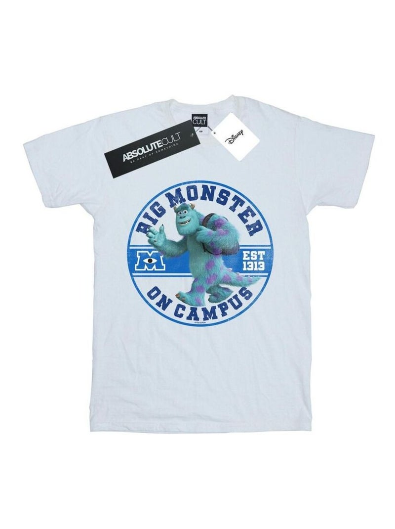Disney - T-shirt MONSTERS UNIVERSITY MONSTER ON CAMPUS Blanc - Kiabi