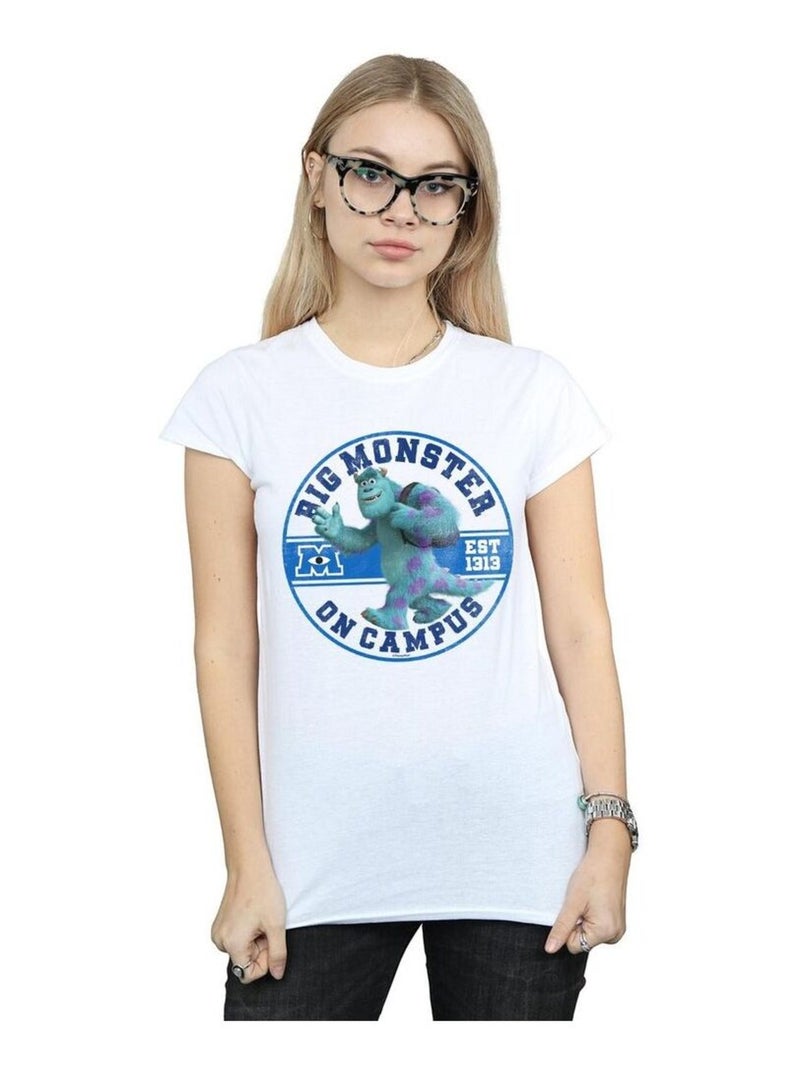 Disney - T-shirt MONSTERS UNIVERSITY MONSTER ON CAMPUS Blanc - Kiabi