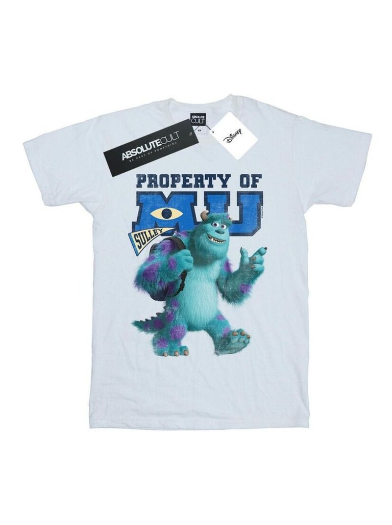 Disney - T-shirt MONSTERS UNIVERSITY PROPERTY OF MU Blanc - Kiabi