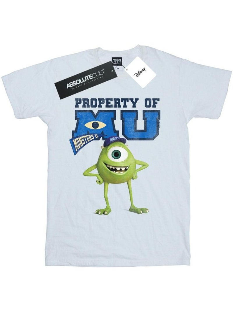 Disney - T-shirt MONSTERS UNIVERSITY PROPERTY OF MU Blanc - Kiabi