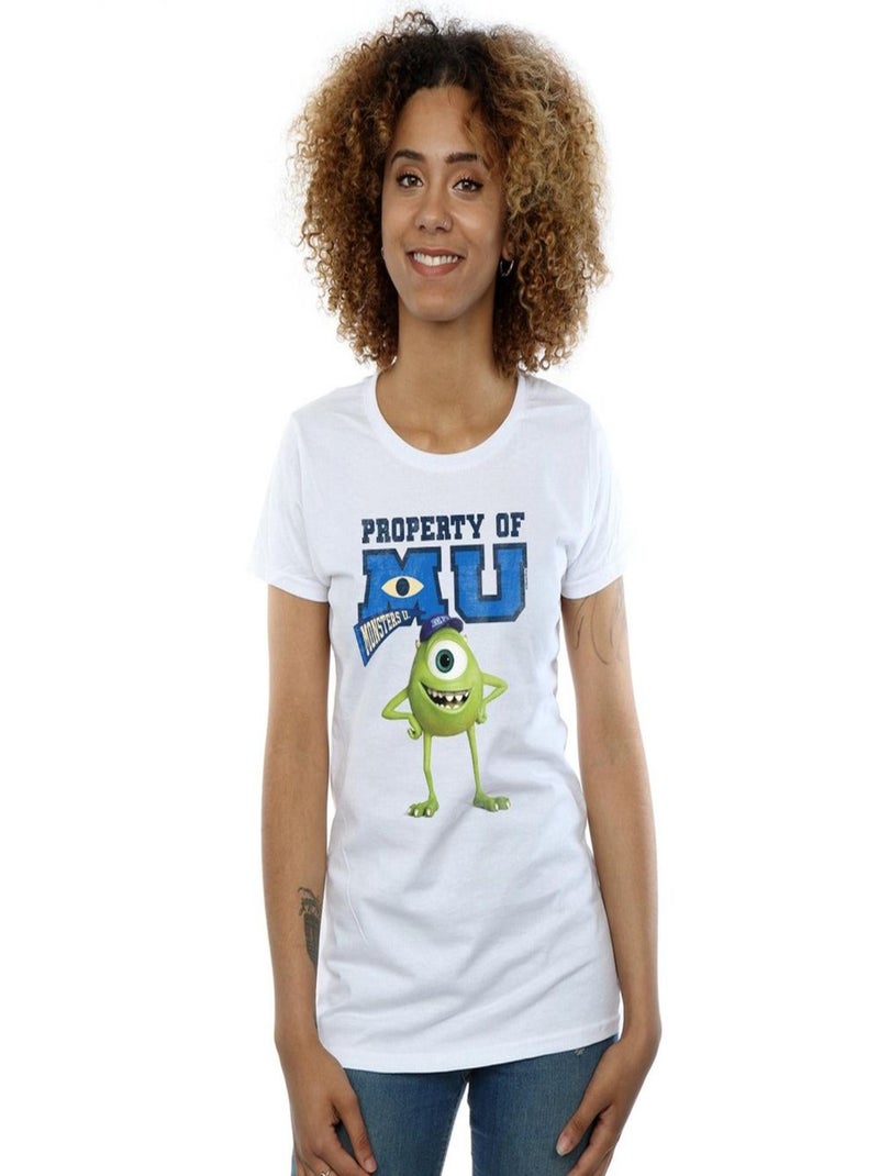 Disney - T-shirt MONSTERS UNIVERSITY PROPERTY OF MU Blanc - Kiabi