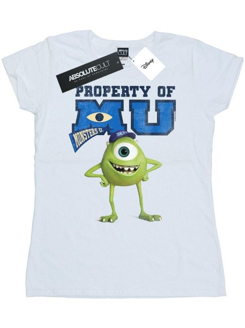 Disney - T-shirt MONSTERS UNIVERSITY PROPERTY OF MU Blanc - Kiabi