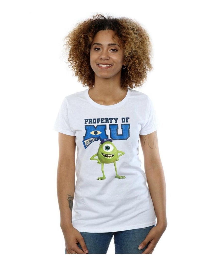 Disney - T-shirt MONSTERS UNIVERSITY PROPERTY OF MU Blanc - Kiabi