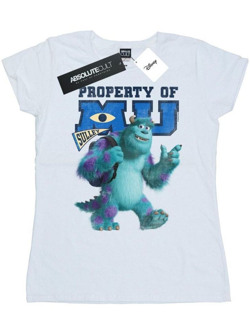 Disney - T-shirt MONSTERS UNIVERSITY PROPERTY OF MU Blanc - Kiabi