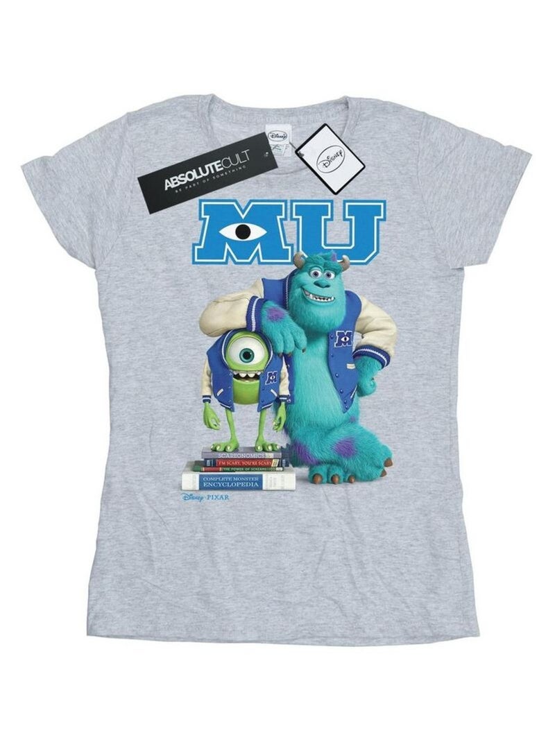 Disney - T-shirt Monstres Academy Gris chiné - Kiabi