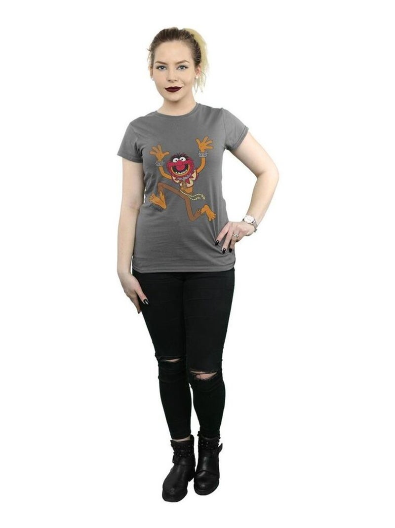 Disney - T-shirt motif Animal motif/style classique THE MUPPETS Gris Noir - Kiabi