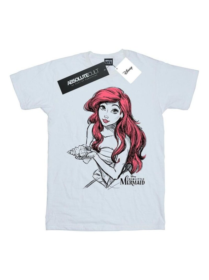 Disney - T-shirt motif Ariel motif/style Coquille Blanc - Kiabi