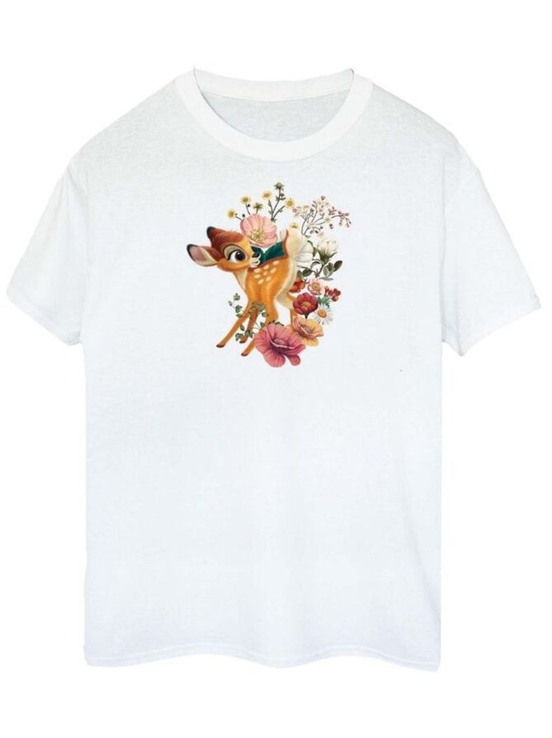 Disney - T-shirt motif Bambi motif/style Prairie Blanc - Kiabi