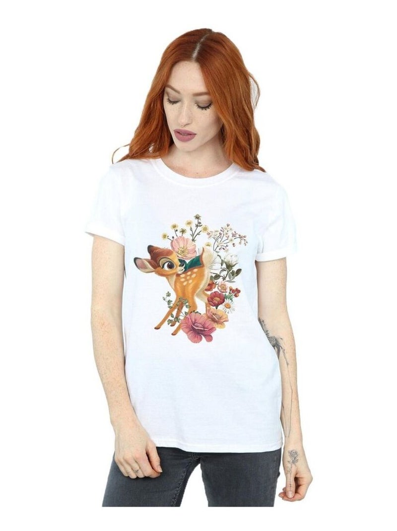 Disney - T-shirt motif Bambi motif/style Prairie Blanc - Kiabi