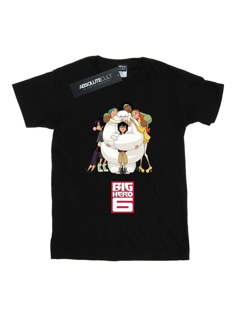 Disney - T-shirt motif Baymax motif/style Câlin BIG HERO Noir - Kiabi