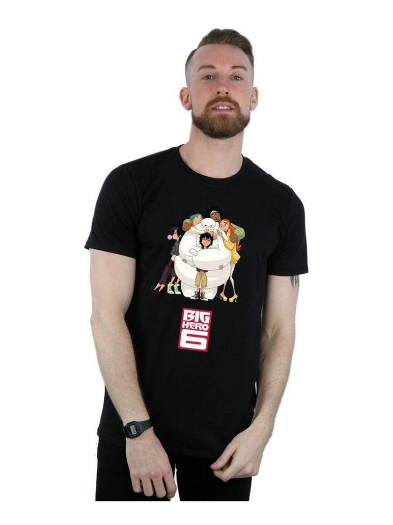 Disney - T-shirt motif Baymax motif/style Câlin BIG HERO Noir - Kiabi
