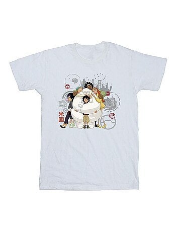 Disney - T-shirt motif Baymax motif/style câlin de groupe BIG HERO
