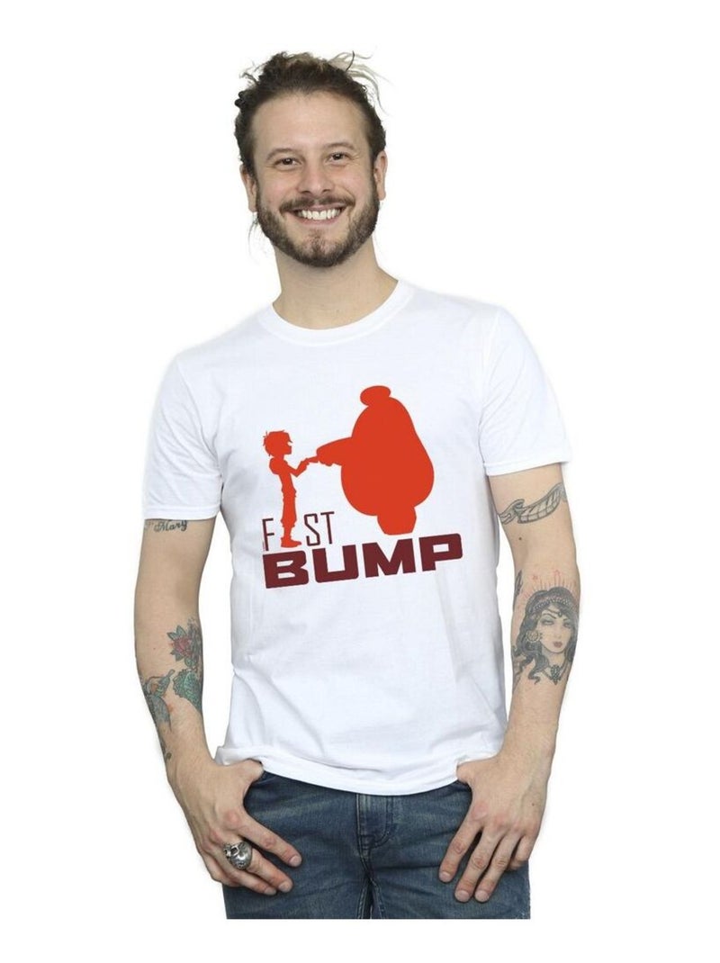Disney - T-shirt motif Baymax motif/style Découpe de poing contre poing BIG HERO Blanc - Kiabi