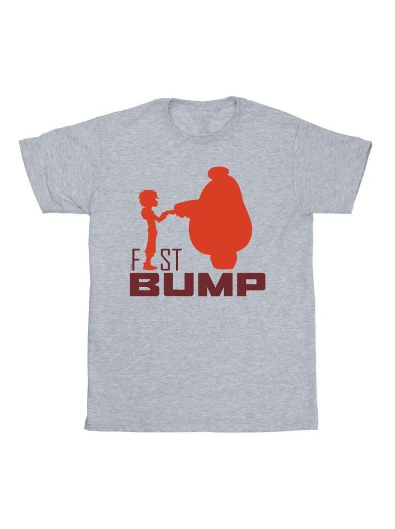 Disney - T-shirt motif Baymax motif/style Découpe de poing contre poing BIG HERO Gris chiné - Kiabi