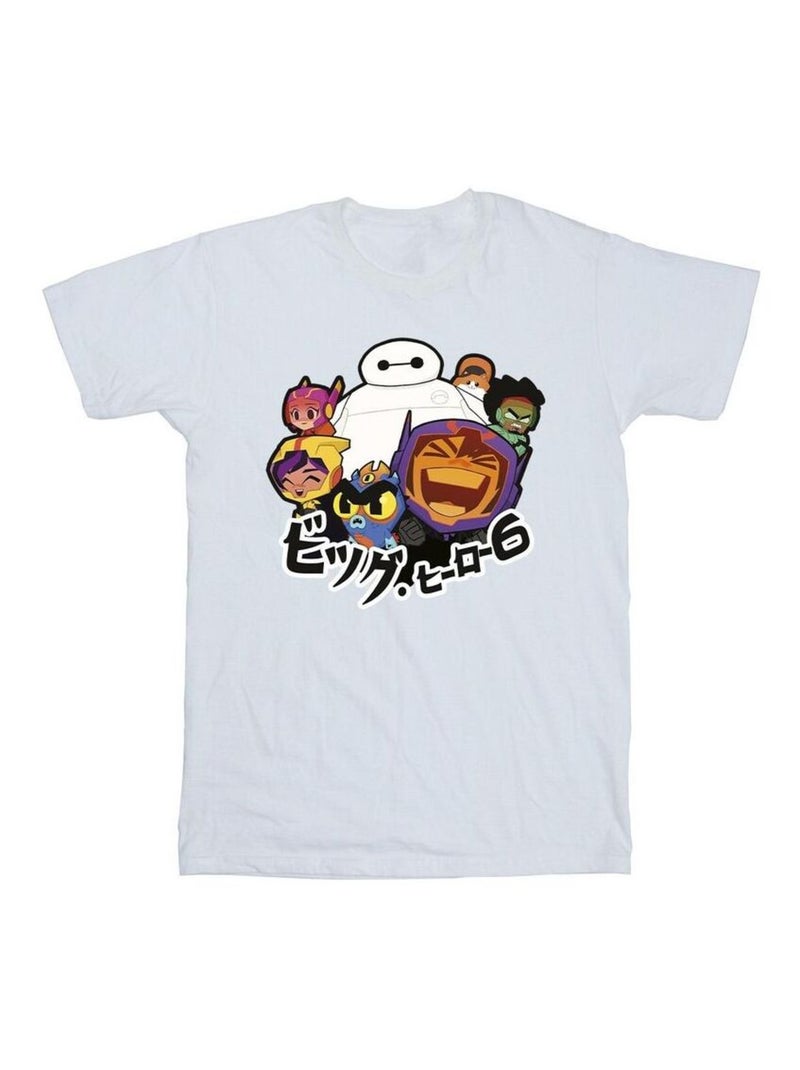 Disney - T-shirt motif Baymax motif/style Manga BIG HERO Blanc - Kiabi