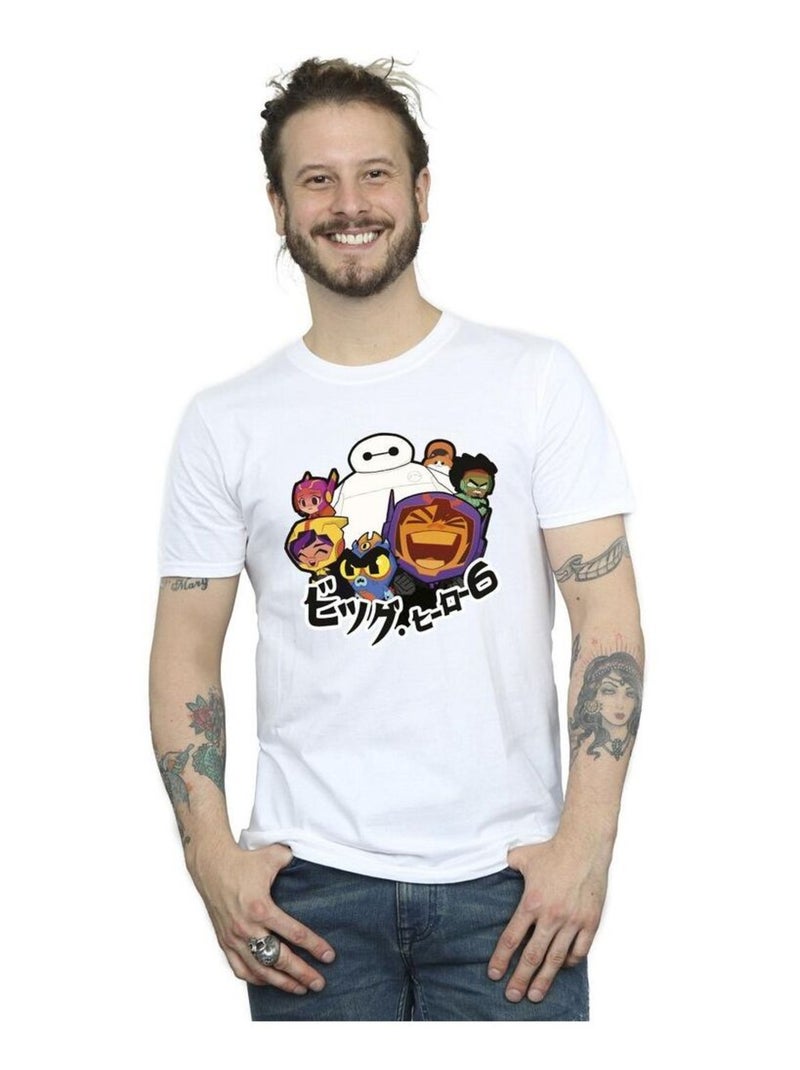 Disney - T-shirt motif Baymax motif/style Manga BIG HERO Blanc - Kiabi