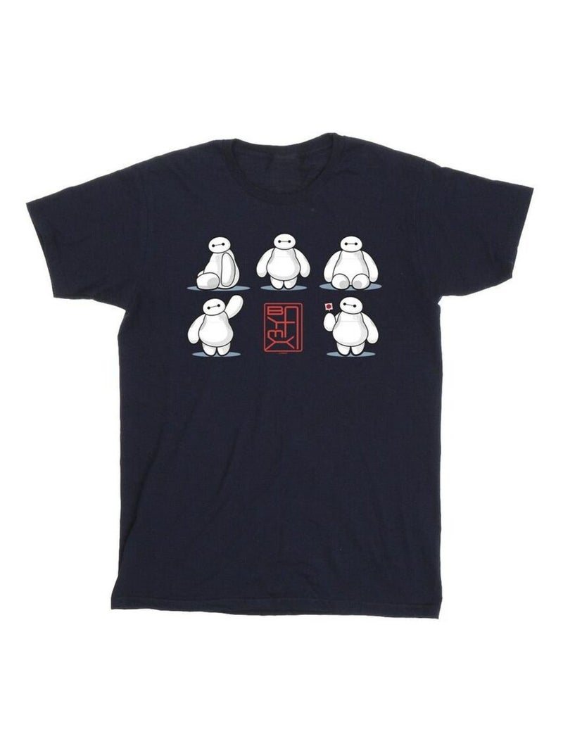 Disney - T-shirt motif Baymax motif/style Plusieurs poses BIG HERO Bleu marine - Kiabi
