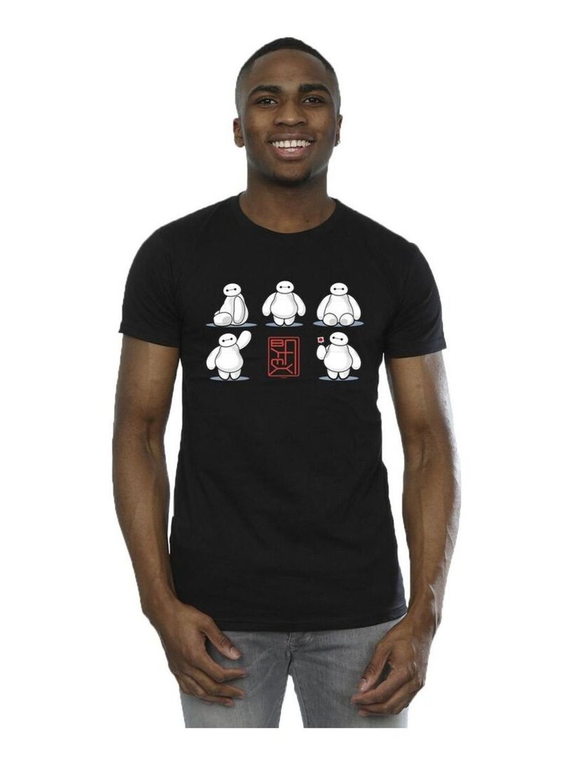 Disney - T-shirt motif Baymax motif/style Plusieurs poses BIG HERO Noir - Kiabi