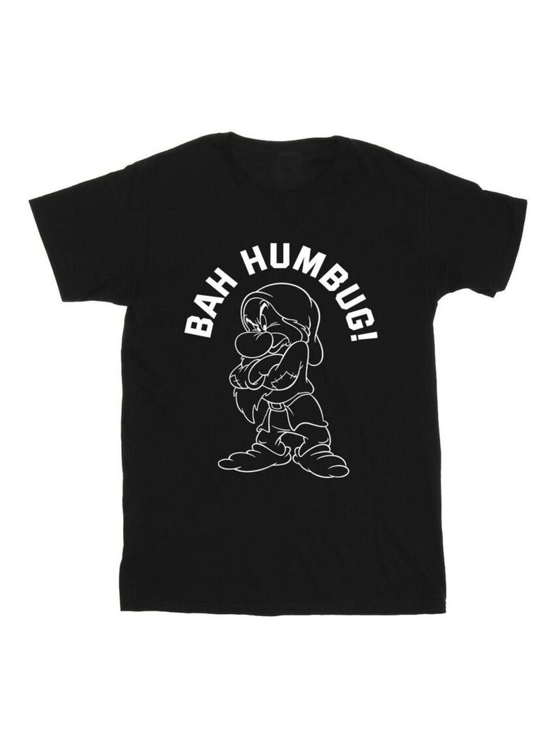 Disney - T-shirt motif Blanche-Neige et Grincheux HUMBUG Noir - Kiabi