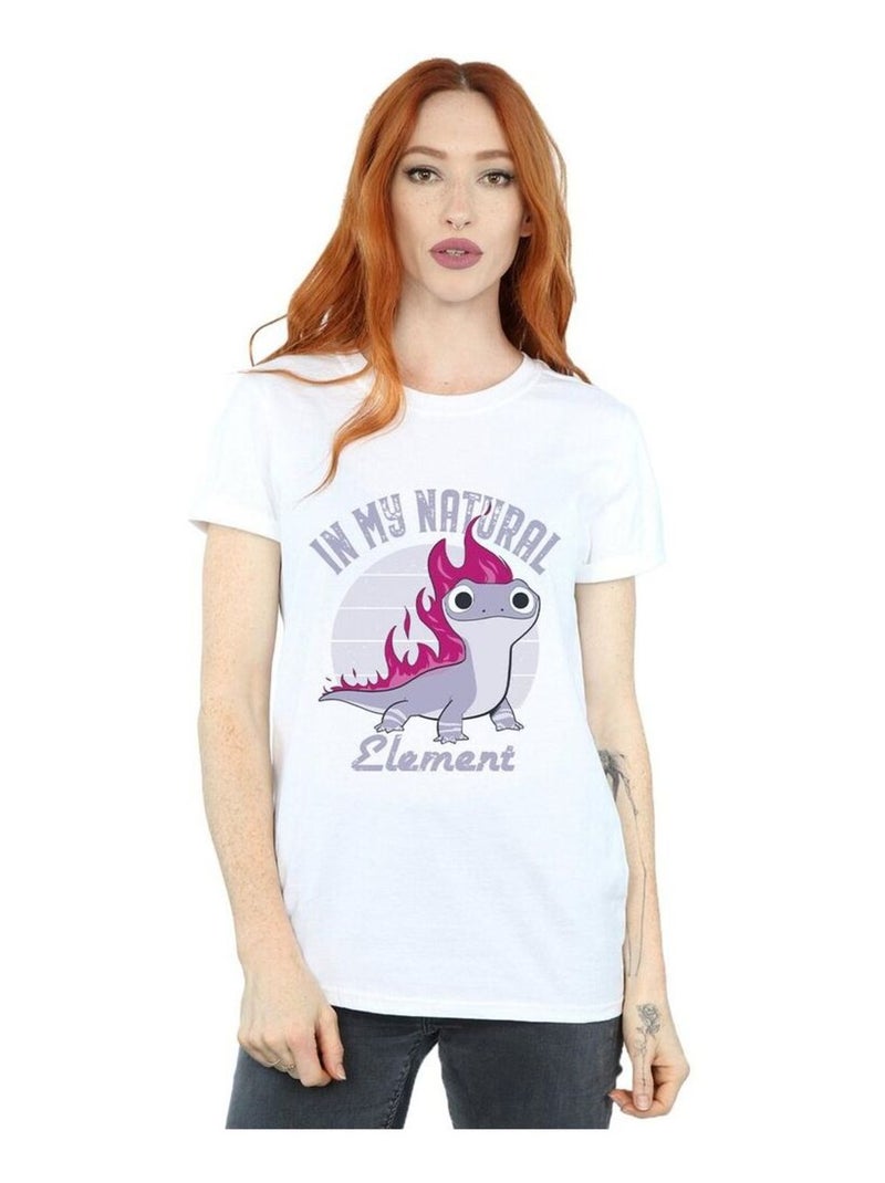 Disney - T-shirt motif Bruni motif/style Éléments La Reine des Neiges Blanc - Kiabi