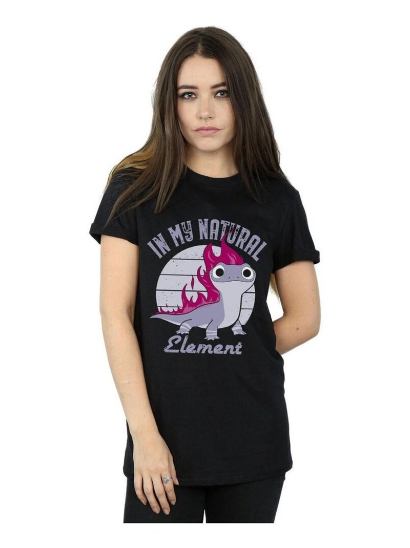 Disney - T-shirt motif Bruni motif/style Éléments La Reine des Neiges Noir - Kiabi